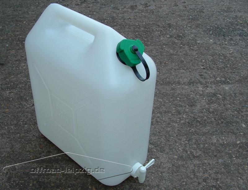 20L Wasserkanister mit Hahn, Lebensmittelecht, Geruchsneutral - Stabiler  Wassertank für Camping und Urlaub (20 Liter)