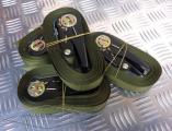 4x Ratschen - Zurrgurte, Spanngurte mit Ratsche, Ratschenspanngurte, einteilig, 1-teilig, 5m lang, 25mm breit, 800daN, Nato oliv, olivgrün, DIN EN 12195-2